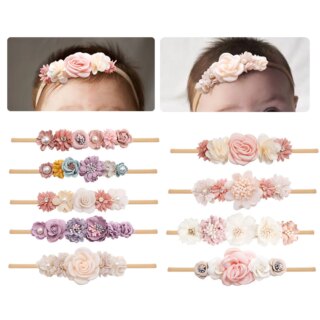 بوديكوكو الطفل بنات Headbands ، مطاطا زهرة رئيس يلتف صور الدعائم اكسسوارات للشعر للأطفال الرضع