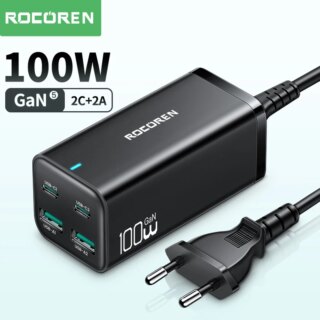 Rocoren غان 100 واط سطح المكتب شاحن سريع تهمة 4.0 QC 5.0 3.0 PD USB-C نوع C USB شحن سريع ل ماك بوك سامسونج آيفون محمول