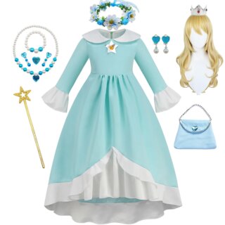 فستان فتاة من Rosalina أزياء الأميرة المثيرة للعب الأطفال ملابس تنكرية لحفلات الأطفال ملابس خيالية للأطفال ملابس خيالية للأطفال خوخ ديزي