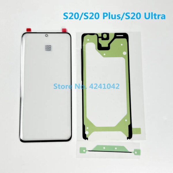S20 + استبدال الزجاج الخارجي لسامسونج غالاكسي S20 S20 زائد S20 الترا LCD شاشة تعمل باللمس الجبهة زجاج عدسة خارجية