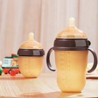 سيليكون نانو الطفل زجاجة تغذية زجاجات مع مقبض للطفل الفطام مكافحة الاختناق الحلمة زجاجة للطفل 0-9 شهر 150 مللي/250 مللي