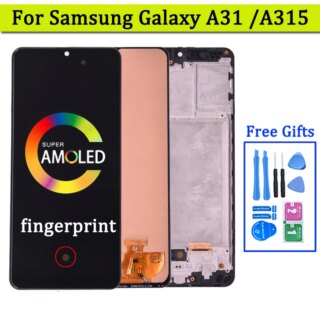 سوبر AMOLED لسامسونج غالاكسي A31 A315 LCD عرض مع شاشة تعمل باللمس محول الأرقام الجمعية لسامسونج SM-A315F A315F/DS A315G