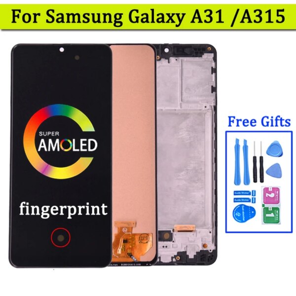 سوبر AMOLED لسامسونج غالاكسي A31 A315 LCD عرض مع شاشة تعمل باللمس محول الأرقام الجمعية لسامسونج SM-A315F A315F/DS A315G