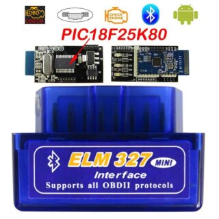 سوبر ميني Elm327 بلوتوث OBD2 V1.5 الدردار 327 فولت 1.5 OBD 2 السيارات التشخيص الماسح الضوئي للسيارة الدردار-327 OBDII رمز التشخيص-أدوات