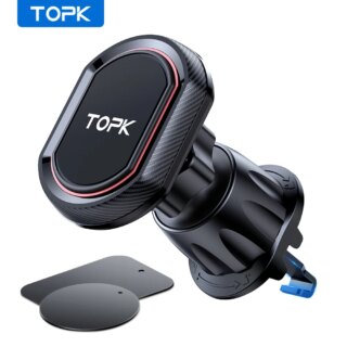 Topk-حامل هاتف السيارة المغناطيسي للسيارة تنفيس الهواء ، مشبك هوك مع مغناطيس قوي للهواتف