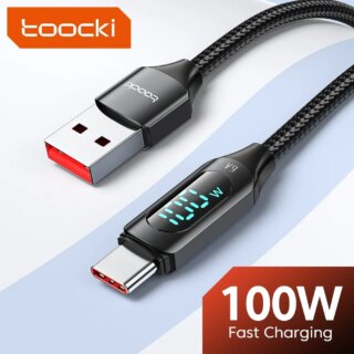 Toocki 100 واط USB نوع C كابل لهواوي الشرف شاومي سامسونج سوبر تهمة شحن سريع USB C شاحن كابل بيانات سلك الحبل 1 متر 2 متر