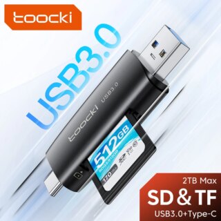 Toocki قارئ بطاقات 4 في 1 USB3.0/نوع C إلى مايكرو SD TF بطاقة الذاكرة محول لأجهزة الكمبيوتر المحمول اكسسوارات Cardreader بطاقة Reade