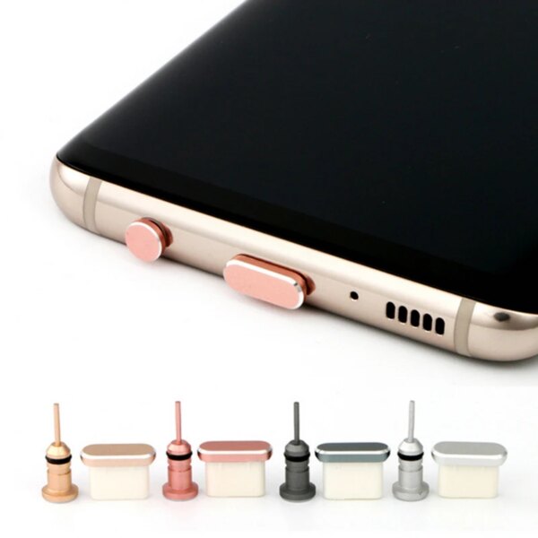 نوع C الهاتف الغبار التوصيل مجموعة USB نوع-C ميناء و 3.5 مللي متر سماعة جاك التوصيل لسامسونج غالاكسي S8 S9 زائد لهواوي P10 P20 لايت