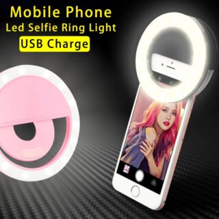 USB تهمة LED Selfie الدائري الخفيفة ، عدسة الهاتف المحمول ، مصباح ، آيفون ، سامسونج ، شاومي ، هواوي ، ممن لهم