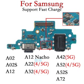 منفذ شاحن USB لهاتف سامسونج جالاكسي ، وحدة لوحة شحن ، فليكس ، A02 ، A02S ، A12 ، Nacho ، A22 ، A32 ، A42 ، A52 ، A52S ، 72 ، 4G ، 5G