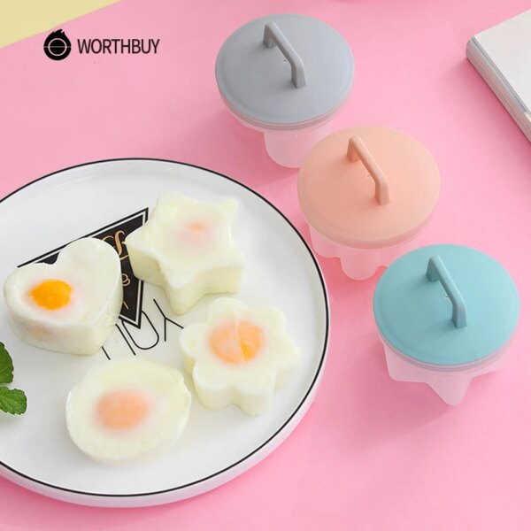 WORTHBUY 4 Pcs/Set أدوات آلة طهي البيض لطيف مع فرشاة بيضة بلاستيكية الصياد المرجل للطفل الخبز صانع قوالب البيض اكسسوارات المطبخ