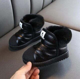 الشتاء طفل الفتيات الفتيان الثلوج الأحذية الدافئة في الهواء الطلق الأطفال الأحذية مقاوم للماء عدم الانزلاق الاطفال أفخم الأحذية الرضع أحذية قطنية