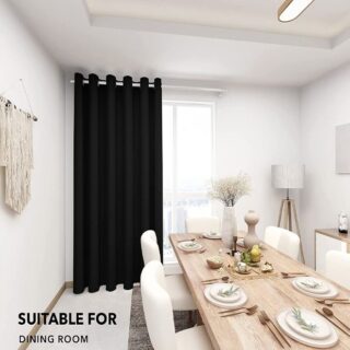 Arabest Room Divider Blackout Curtain for Bedroom Dining Studio Office Black 200x270cm