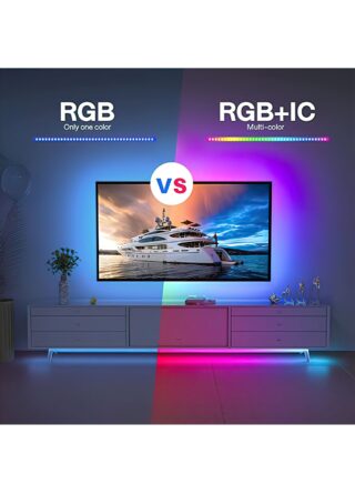 جولدفش شريط إضاءة LED متعدد الألوان 2.4G Bluetooth RGB – شريط إضاءة محيط – شريط إضاءة حائط بإضاءة خلفية