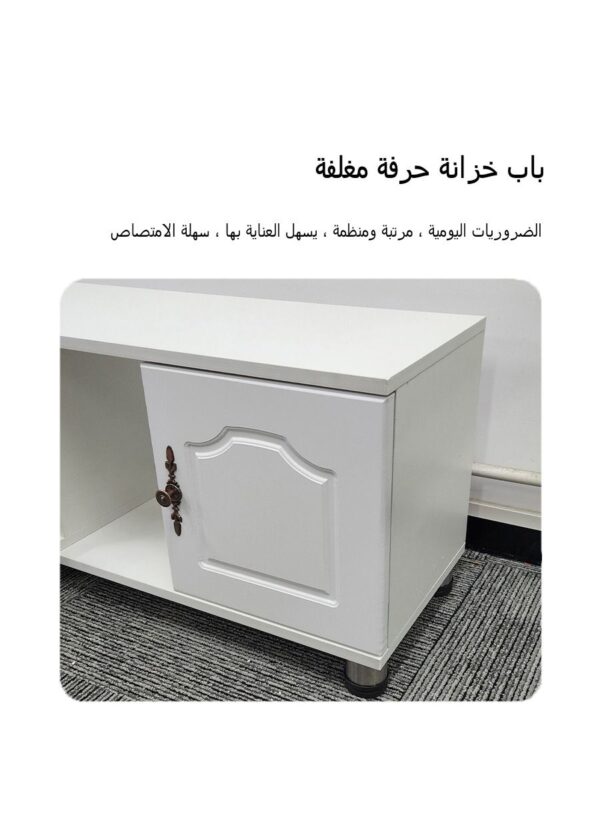 يانتنز طاولة تلفزيون خزانة تلفزيون قابلة للسحب أبيض 140－220 × 30 × 40 سم طاولة تلفزيون قابلة للسحب خزانة تلفزيون بيضاء 140－220 × 30 × 40 سم