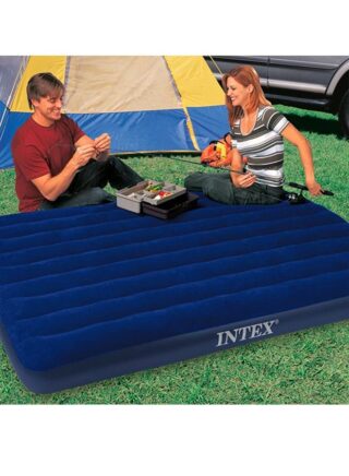 INTEX Household Air Mattress Outdoor Camping Inflatable Bed Single Air Cushion Bed 152*203*25cm