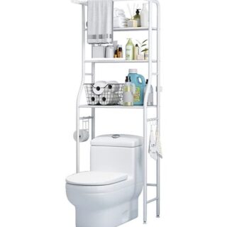 Taimi 3-Tier Bathroom Toilet Shelf Rack White 68x25x153cm