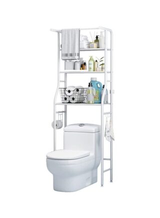 Taimi 3-Tier Bathroom Toilet Shelf Rack White 68x25x153cm