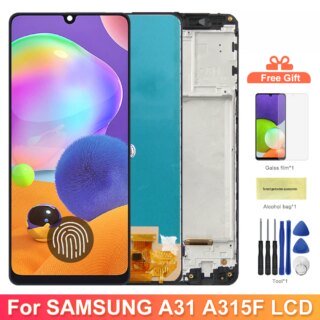 A31 A315 A315F استبدال شاشة عرض ، لسامسونج غالاكسي A31 A315 LCD عرض تعمل باللمس محول الأرقام الجمعية مع الإطار