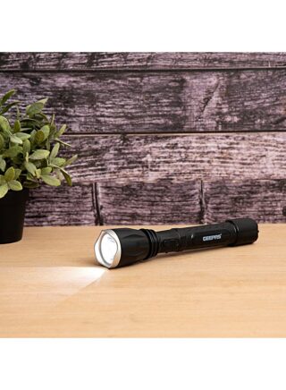 جيباس مصباح يدوي LED بسطوع مرتفع قوي ومتين بتصميم يسع بالجيب قابل للشحن أسود 5.5×31سم