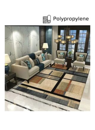 جو توي سجادة منزلية داخلية مضادة للانزلاق مستطيلة الشكل مزينة وتتميز بتصميم عصري فاخر لحياة مليئة بالدفء متعدد الألوان 140×200سم