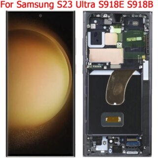 الأصلي لسامسونج S23 الترا 5G شاشة LCD مع الإطار 6.8 “SM-S918E S918B S918U S918N شاشة تعمل باللمس LCD استبدال