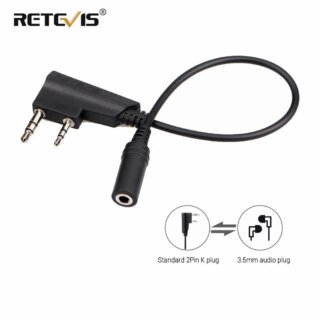 Retevis-TCK01 2Pin إلى 3.5 مللي متر سماعة الصوت الهاتف الإناث ، نقل كابل ل Retevis RT21 ، RT22 ، RT24 ، RT7 ، RT27 ، H777 اسلكية تخاطب