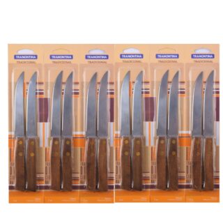 TRAMONTINA 12-Piece Fruit Knife Set Silver/Brown