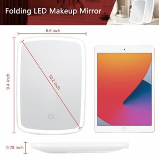 XiuWoo Makeup Mirror Touch Screen Vanity Mirror with LED Brightness Adjustable Portable USB Rechargeable