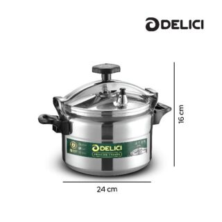 DELICI Aluminium Pressure Cooker, Pressure Pot, Arabic Cooker, Silver, 2Year Warranty-7Liter,DPC 7A