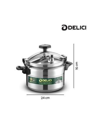 DELICI Aluminium Pressure Cooker, Pressure Pot, Arabic Cooker, Silver, 2Year Warranty-7Liter,DPC 7A