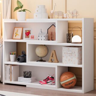 JANTENS JANTENS Combination Bookshelf, Book Storage Stand, Office Supplies Cabinet, Notebook Storage Bookcase110*90*24cm White