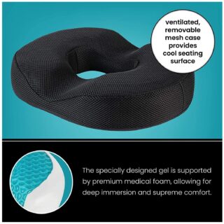 XiuWoo Professional Elastic Comfortable Donut Sciatica Memory Foam Pillow and Gel Seat Cushion Coccyx Pad