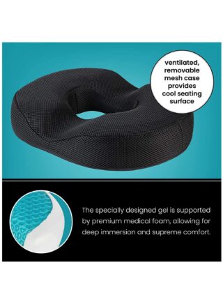 XiuWoo Professional Elastic Comfortable Donut Sciatica Memory Foam Pillow and Gel Seat Cushion Coccyx Pad
