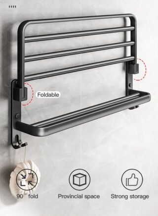 Sharpdo Perforation-free Double Shelf Towel Rack In Bathroom 60*23*20cm