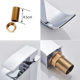 LEOKOR Waterfall bathroom sink faucet Single handle chrome plated brass hot and cold basin sink faucet