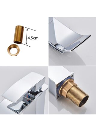 LEOKOR Waterfall bathroom sink faucet Single handle chrome plated brass hot and cold basin sink faucet