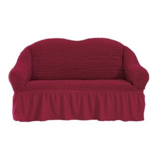 فابينني Two Seater Super Stretchable Anti-Wrinkle Slip Flexible Resistant Jacquard For Living Room Sofa Cover Claret Red