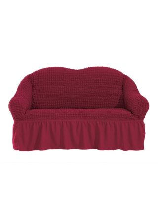 فابينني Two Seater Super Stretchable Anti-Wrinkle Slip Flexible Resistant Jacquard For Living Room Sofa Cover Claret Red