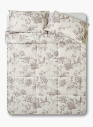 أمال Comforter Set – Amal Bed Linen With Comforter 220X200 Cm For Queen Size Mattress – Beige 100% Polyester Soft, Lightweight & Warm Polyester Beige