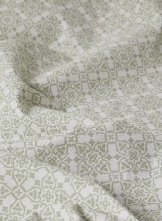 أمال Fitted Bedsheet Set Twin Size High Quality 100% Cotton Percale 144 TC Light Weight Everyday Use 1 Bed Sheet And 2 Pillow Cases Printed Tile Beige/Grey Cotton Tile Beige/Grey 120 x 200 + 33cm