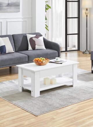AnneFish Lift Top Coffee Table 100*50*42cm with Hidden Compartment and Storage Shelves Lift Tabletop Modern Furniture for Home Living Room