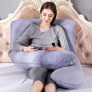 Occuwzz Pregnancy Pillows U Shaped Pregnancy Body Pillow for Sleeping with Cooling Cotton Zipper Removable Cover