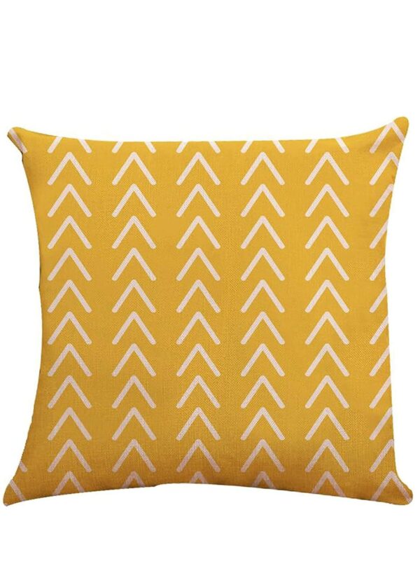 KASTWAVE Pillow Covers 18×18 Set of 4, Modern Sofa Throw Pillow Cover, Decorative Outdoor Linen Fabric Pillow Case for Couch Bed Car Home Sofa Couch Decoration 45x45cm (Yellow, 18×18, Set of 4)