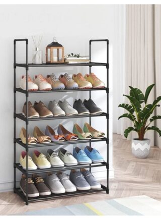 المفرج حامل أحذية 6 ارفف أسود 110x30x60سم المفرج حامل أحذية 6 ارفف أسود 110x30x60سم