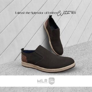 حذاء MLR جلد طبيعي شمواه أصلي نعل خفيف ومريح اللون بني
