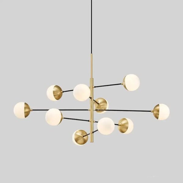 Luz de araña Molecular de vidrio nórdico decoración moderna Simple lámpara colgante de hierro diseñador sala de estar E27 iluminación luminaria، لون de pantalla: 6 heads