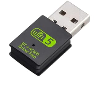 لينجي محول بلوتوث واي فاي USB، 600 ميجابت في الثانية ثنائي النطاق 2.4/5Ghz، مستقبل خارجي للشبكة اللاسلكية، دونجل واي فاي صغير للكمبيوتر/اللابتوب/سطح المكتب