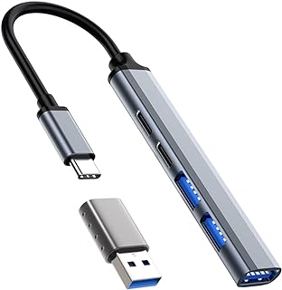 موزع USB C 5 في 1 رفيع للغاية 65 واط PD + USB C 2.0 + USB 3.0 + 2 × 2.0 موزع بيانات USB C الى محول A لاجهزة ماك بوك برو اير، من شيتك