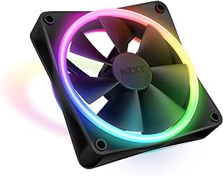 NZXT مروحة F120 RGB مزدوجة الجوانب 120 ملم – 20 مصباح LED قابل للعنونة بشكل فردي – تدفق هواء متوازن وضغط ثابت – محمل ديناميكي سائل – تحكم PWM – زوايا مطاطية مضادة للاهتزاز – اسود، من ان زد اكس تي